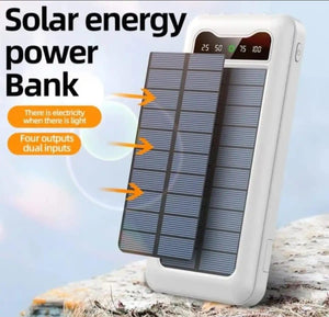 10000mAh Solar Power Bank Portable Fast Charger External Battery with in Built 4 Charging Power Cable